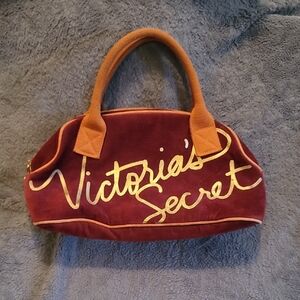 Victoria's Secret Burgundy and Gold Women's Bag